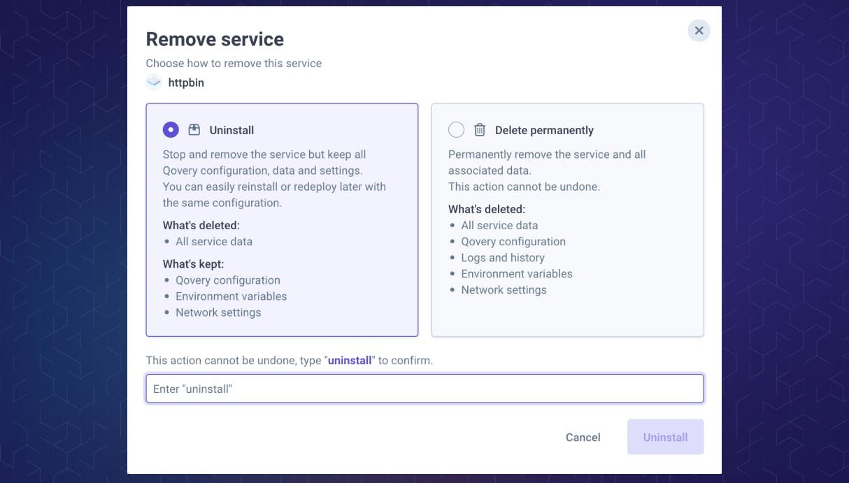 Remove service - uninstall and delete